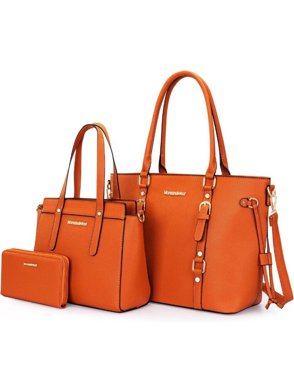 Stylish 3PCS Women's Tote Bag, Wallet & Shoulder Satchel Handbag Set